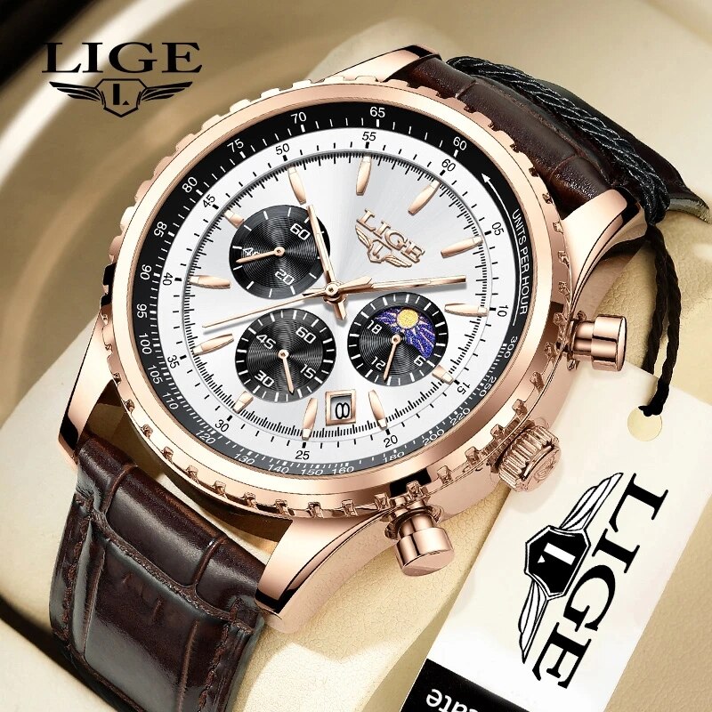 LIGE New Mens Watches Top Bran - Luxury Watch Holder For Men recensione e prezzo