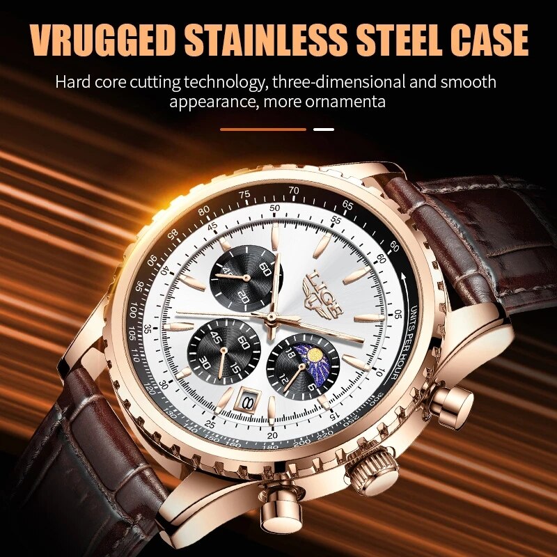 LIGE New Mens Watches Top Bran - Luxury Watch Holder For Men recensione e prezzo