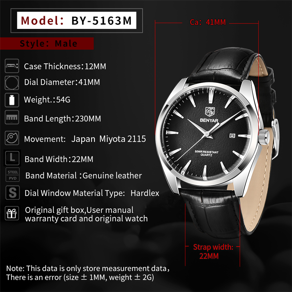 Benyar 5163 Orologi da polso m - Luxury Watch Holder For Men recensione e prezzo